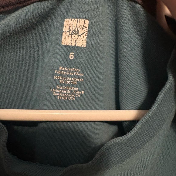 Tea Collection Teal Long Sleeve with Yellow Car Graphic - Picture 2 of 4